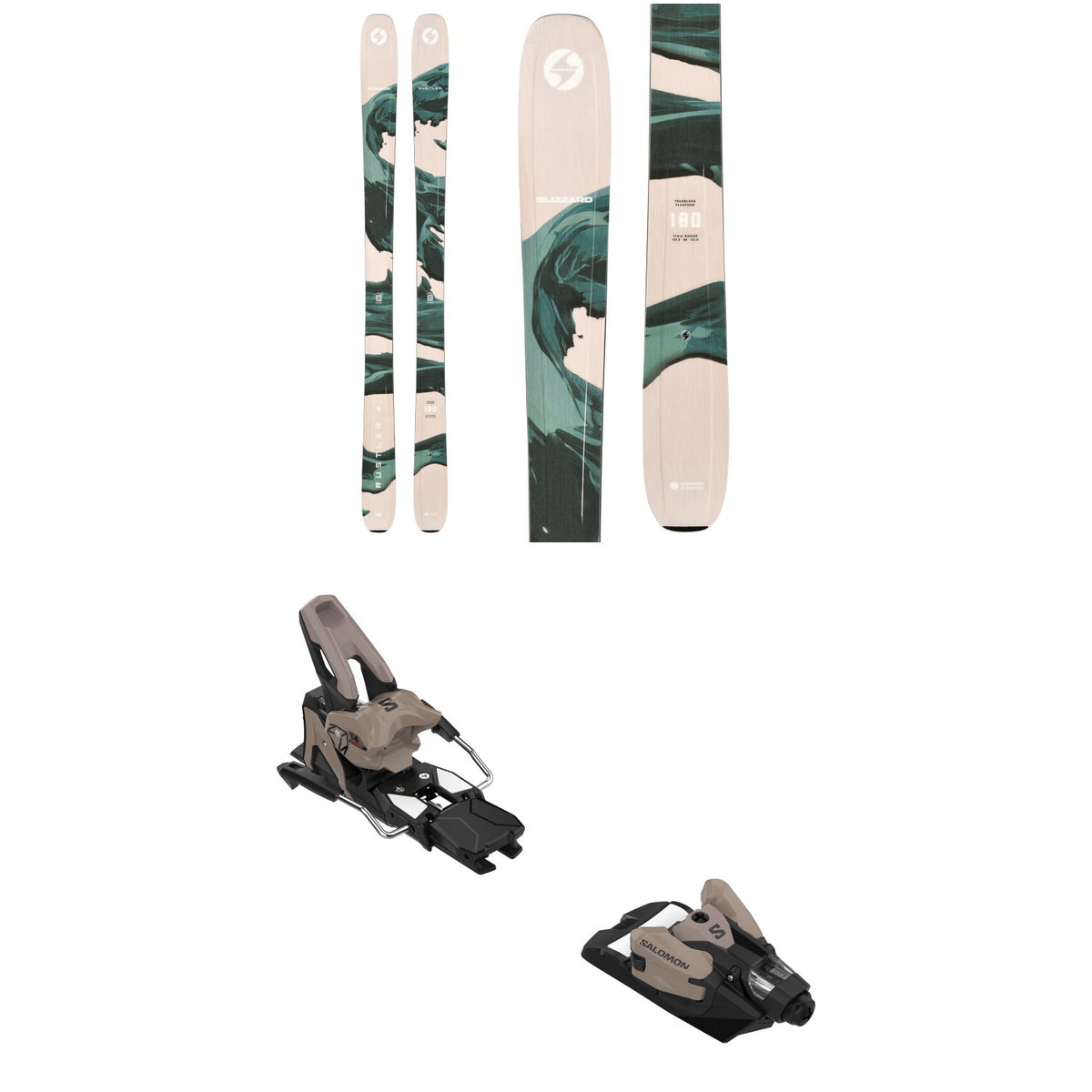 Blizzard Rustler 9 Skis + Salomon Strive 14 MN Ski Bindings 2026