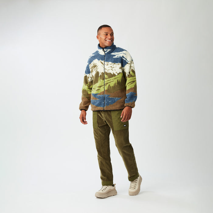 Picture Organic Halfdals Zip Fleece - Men's Cloudy Landsc Sherpa M