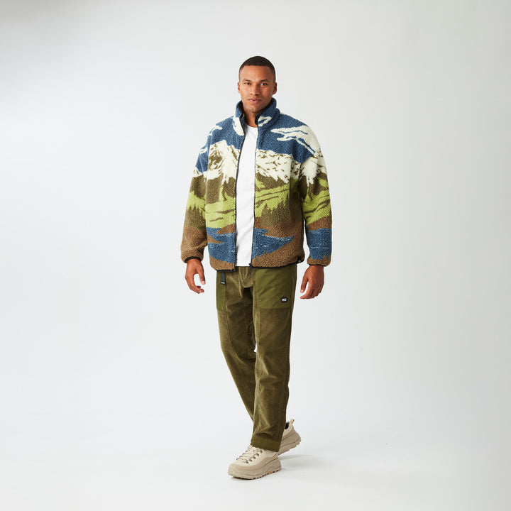 Picture Organic Halfdals Zip Fleece - Men's Cloudy Landsc Sherpa M