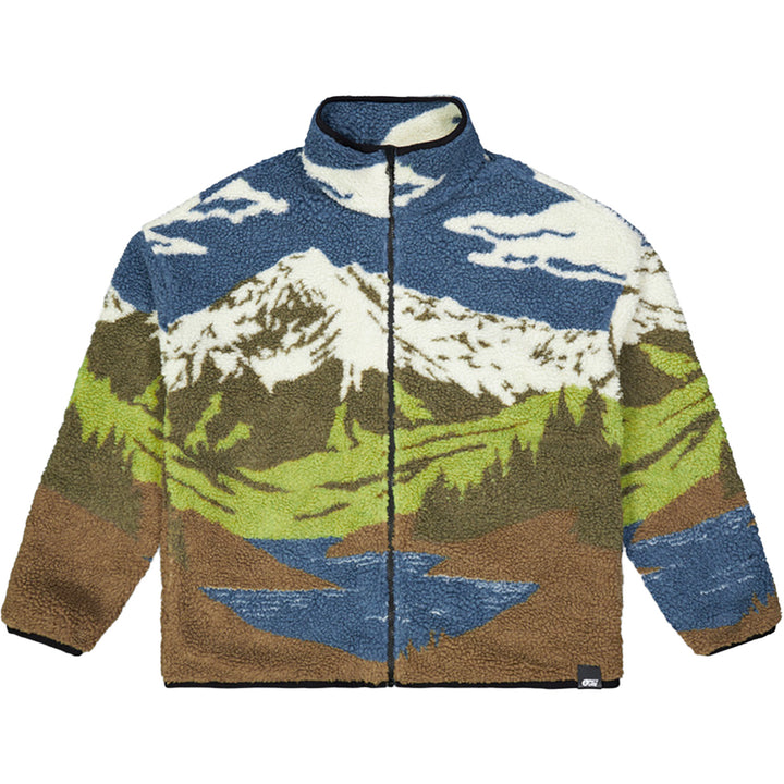 Picture Organic Halfdals Zip Fleece - Men's Cloudy Landsc Sherpa M
