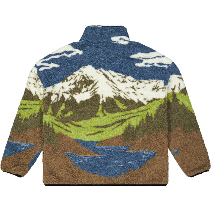 Picture Organic Halfdals Zip Fleece - Men's Cloudy Landsc Sherpa M