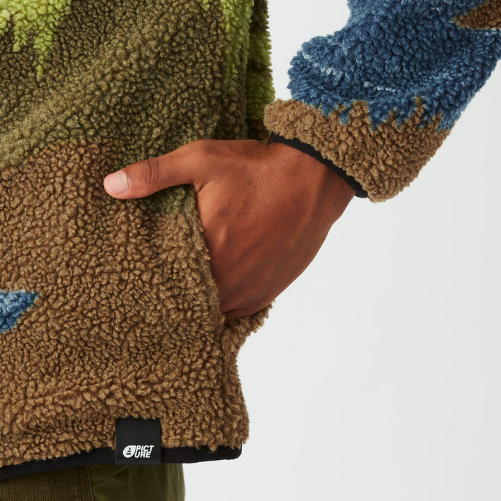 Picture Organic Halfdals Zip Fleece - Men's Cloudy Landsc Sherpa M