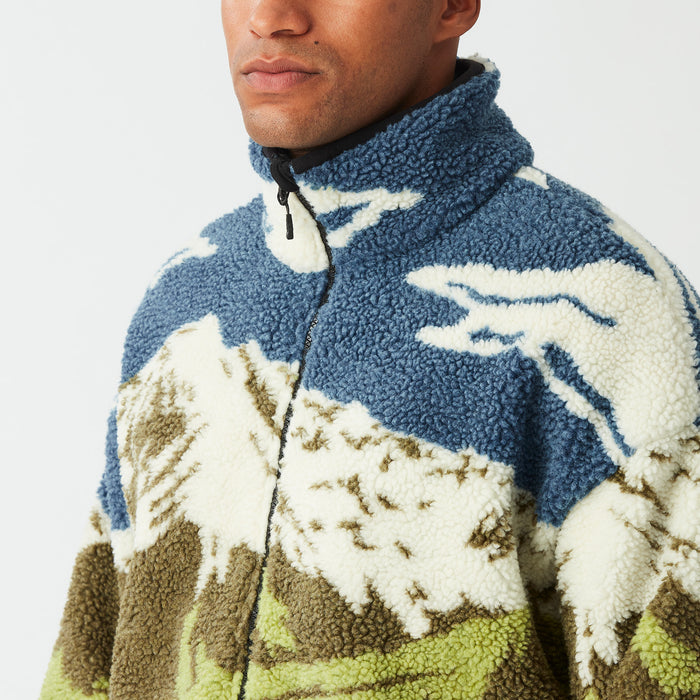 Picture Organic Halfdals Zip Fleece - Men's Cloudy Landsc Sherpa M