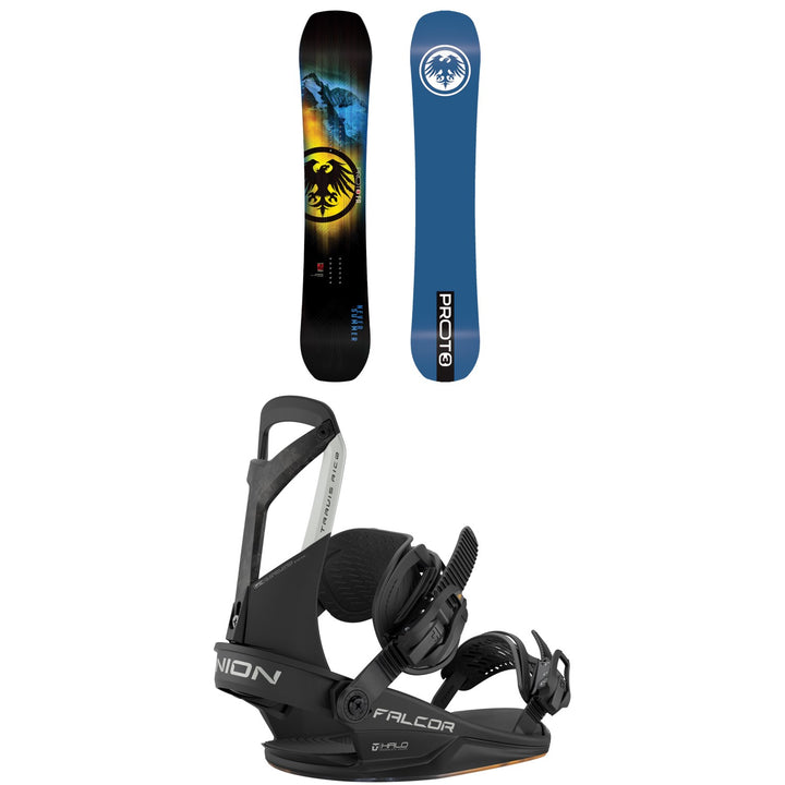 Never Summer Proto T3 FR Snowboard + Union Falcor Snowboard Bindings 2026