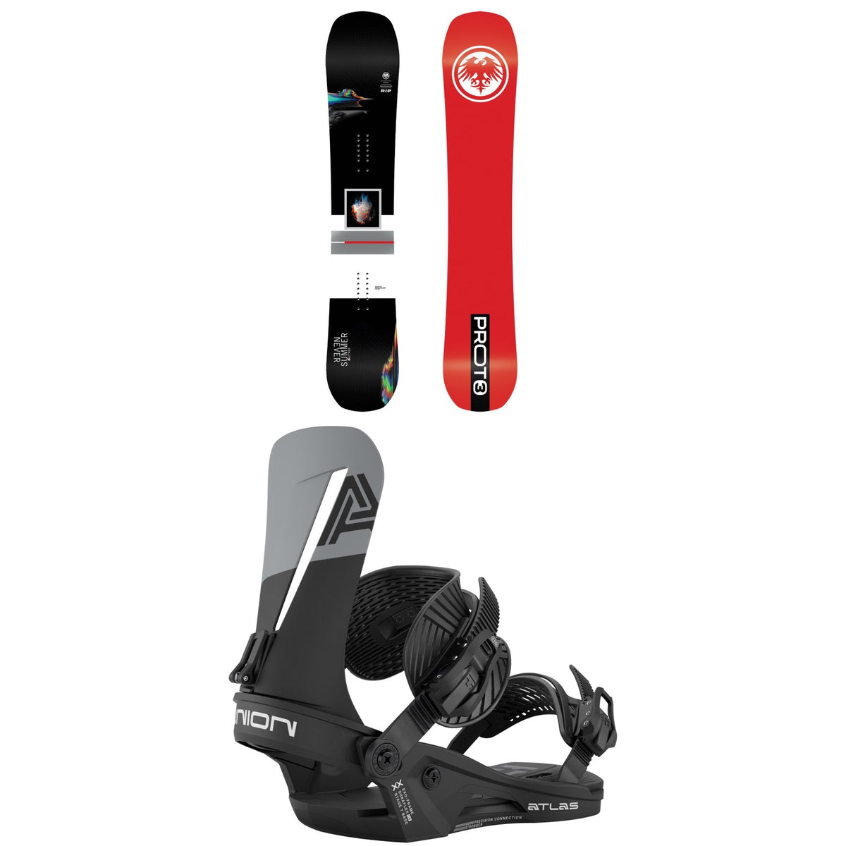Never Summer Proto Type 3 Snowboard + Union Atlas Snowboard Bindings 2026