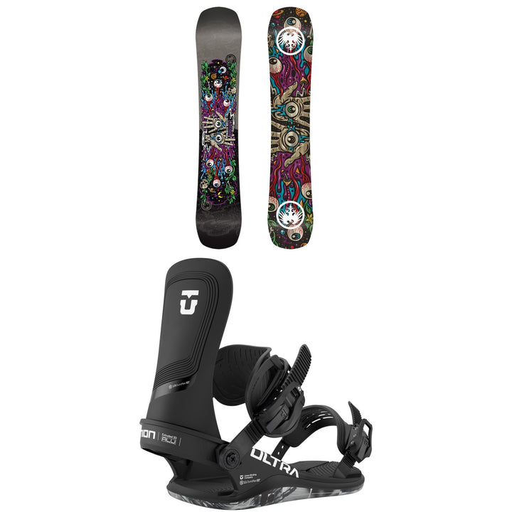 Never Summer Llama Snowboard + Union Ultra Snowboard Bindings 2026