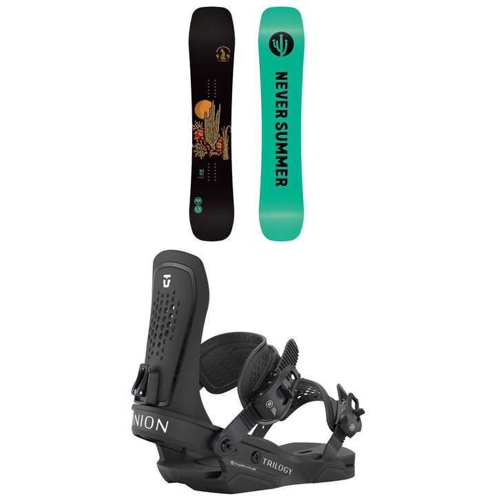 Never Summer Cirrus Snowboard + Union Trilogy Snowboard Bindings - Women's 2026