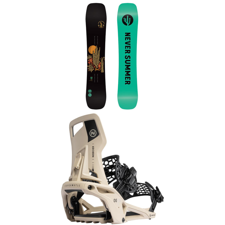 Never Summer Cirrus Snowboard + Nidecker OG Supermatic Snowboard Bindings - Women's 2026