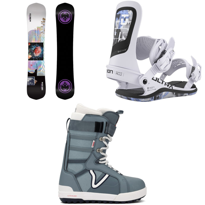 Never Summer Breezy Rider Snowboard + Union Ultra Snowboard Bindings + Vans Hi-Standard Pro Snowboard Boots - Women's 2026