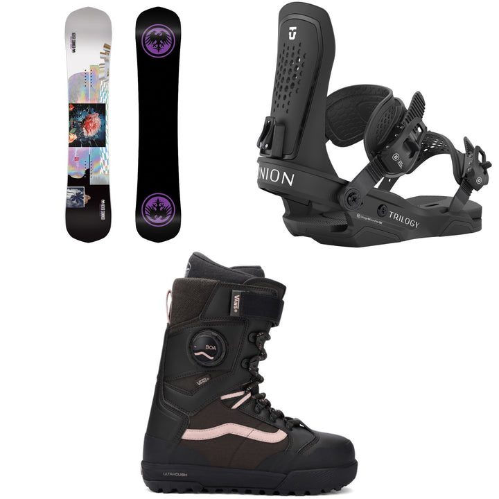 Never Summer Breezy Rider Snowboard + Union Trilogy Snowboard Bindings + Vans Luna Pro Snowboard Boots - Women's 2026