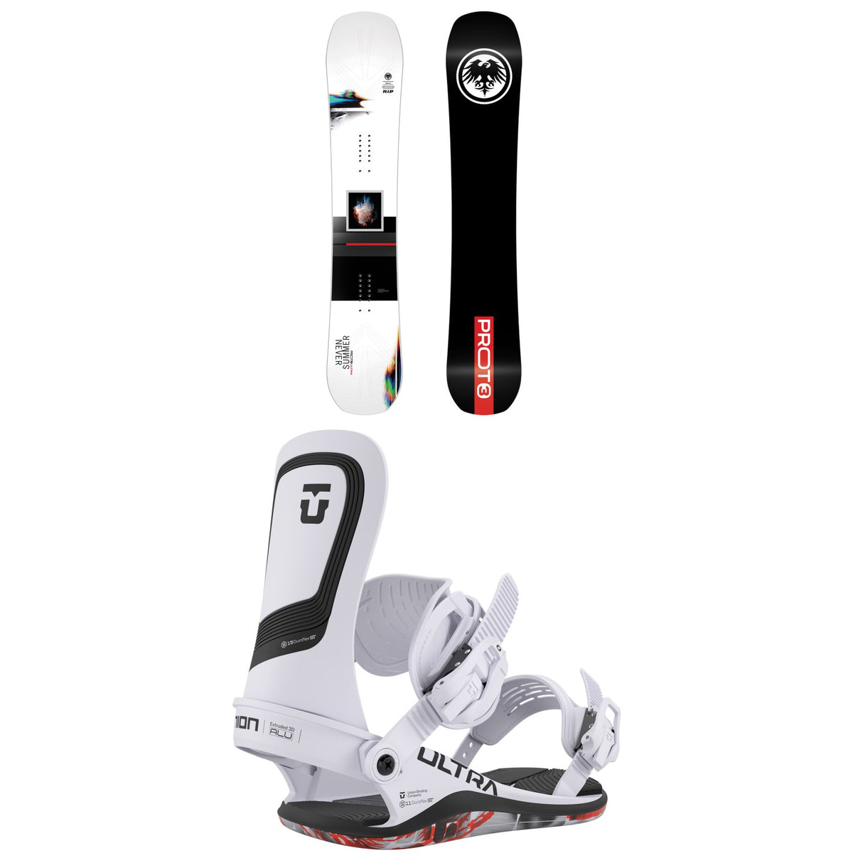 Never Summer Proto T3 Ultra Snowboard + Union Ultra Snowboard Bindings 2026