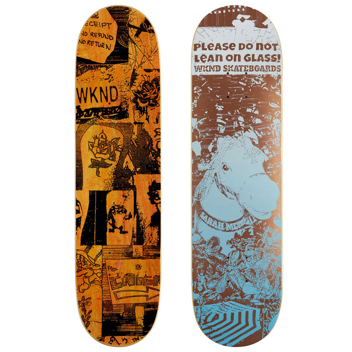 WKND Please Do Not Lean On Glass Sarah Meurle 8.25 Skateboard Deck