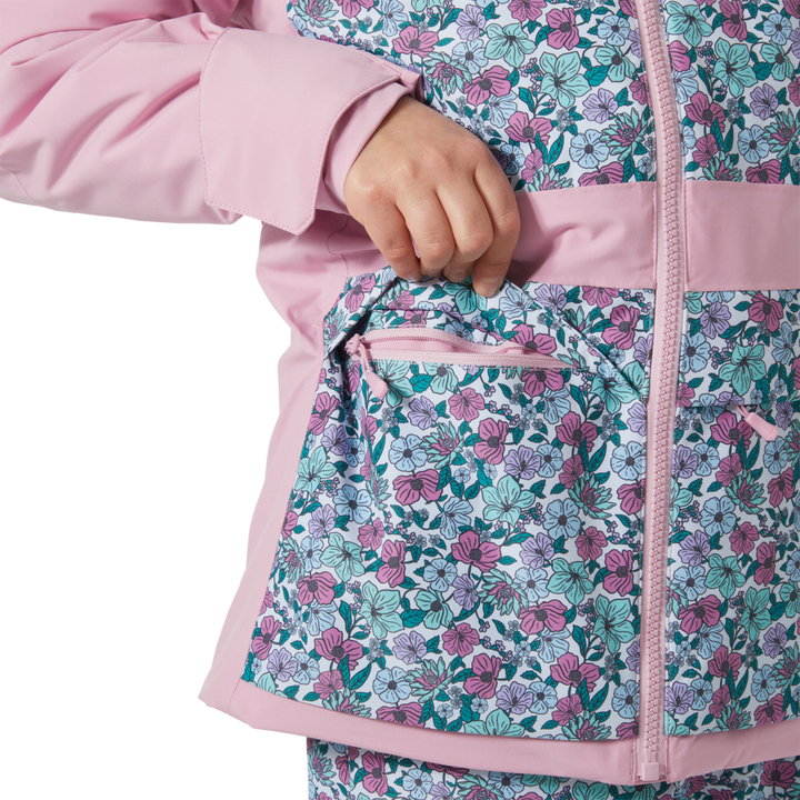 Helly Hansen Stellar 2.0 Jacket - Girls' Pink Lavender Floral AOP