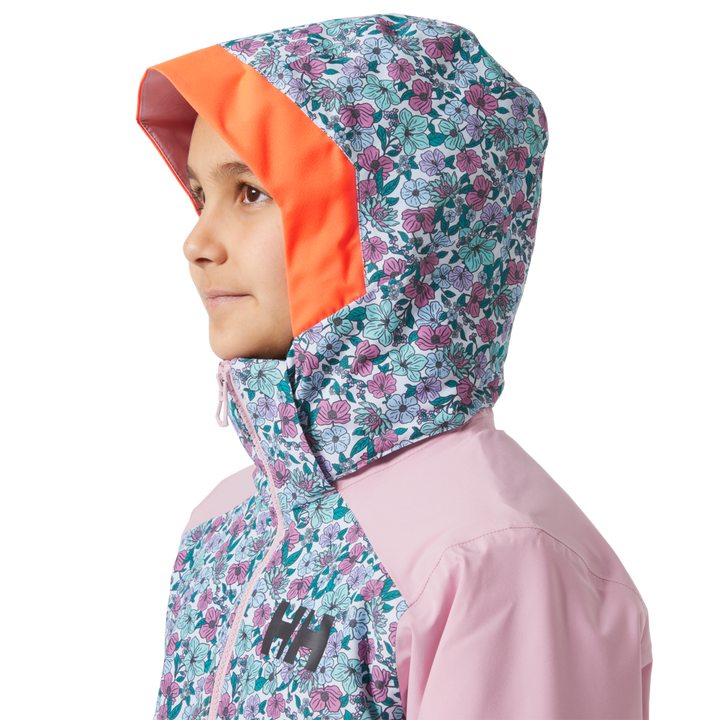 Helly Hansen Stellar 2.0 Jacket - Girls' Pink Lavender Floral AOP