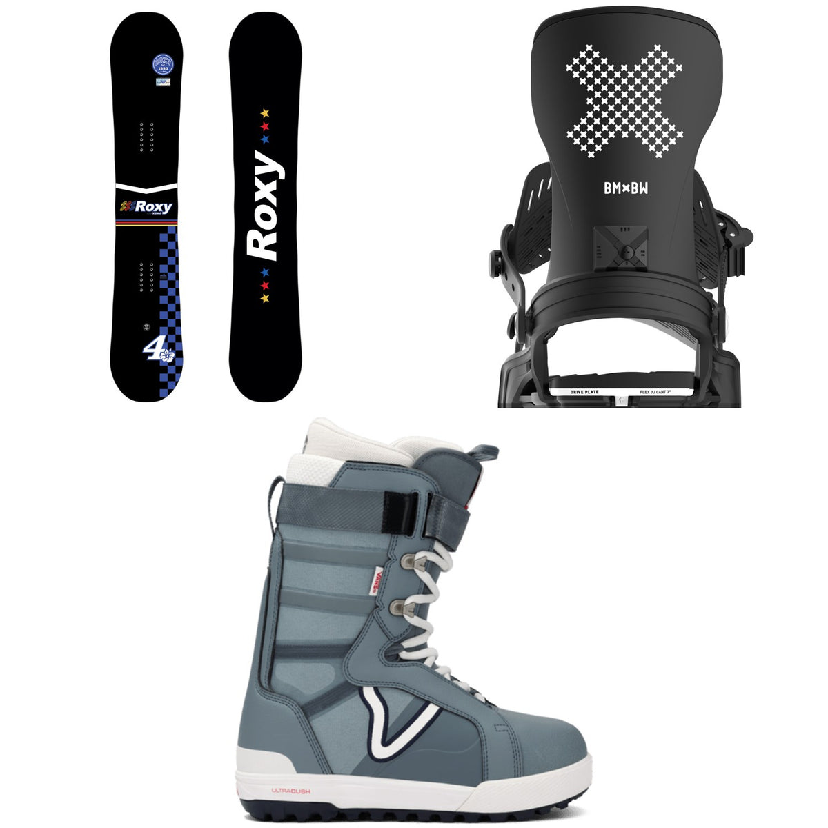 Roxy XOXO C2 Snowboard + Bent Metal Stylist Snowboard Bindings + Vans Hi-Standard Pro Snowboard Boots - Women's 2026
