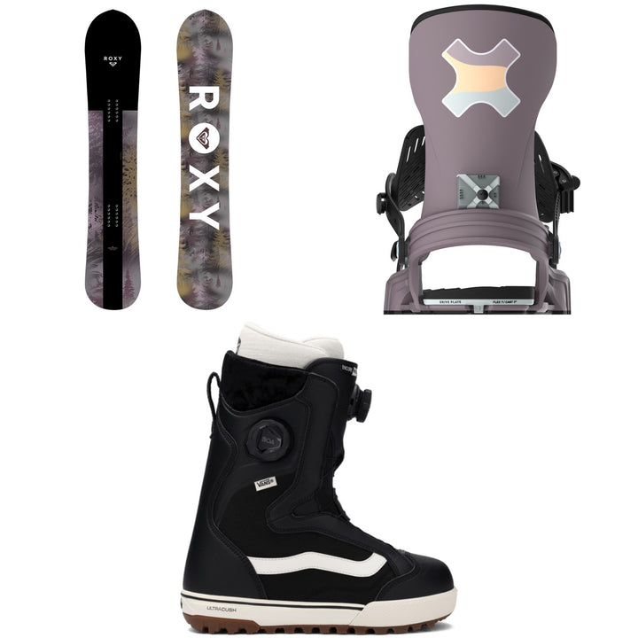 Roxy Smoothie C2 Snowboard + Bent Metal Stylist Snowboard Bindings + Vans Encore Pro Snowboard Boots - Women's 2026