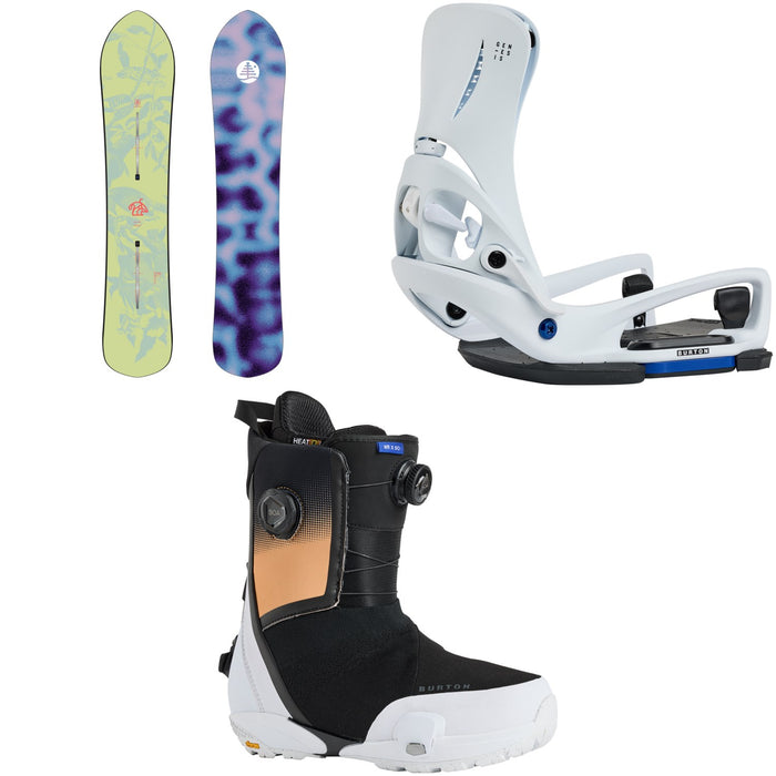 Burton Family Tree Sketch Artist Snowboard + Step On Genesis EST Snowboard Bindings + Waverange X Step On Snowboard Boots 2026