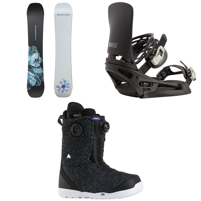 Burton Process Flying V Snowboard + Cartel EST Snowboard Bindings + Swath BOA Snowboard Boots 2026