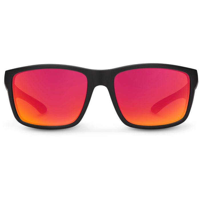 Suncloud Mayor Sunglasses Matte Black/Polarized Red Mirror