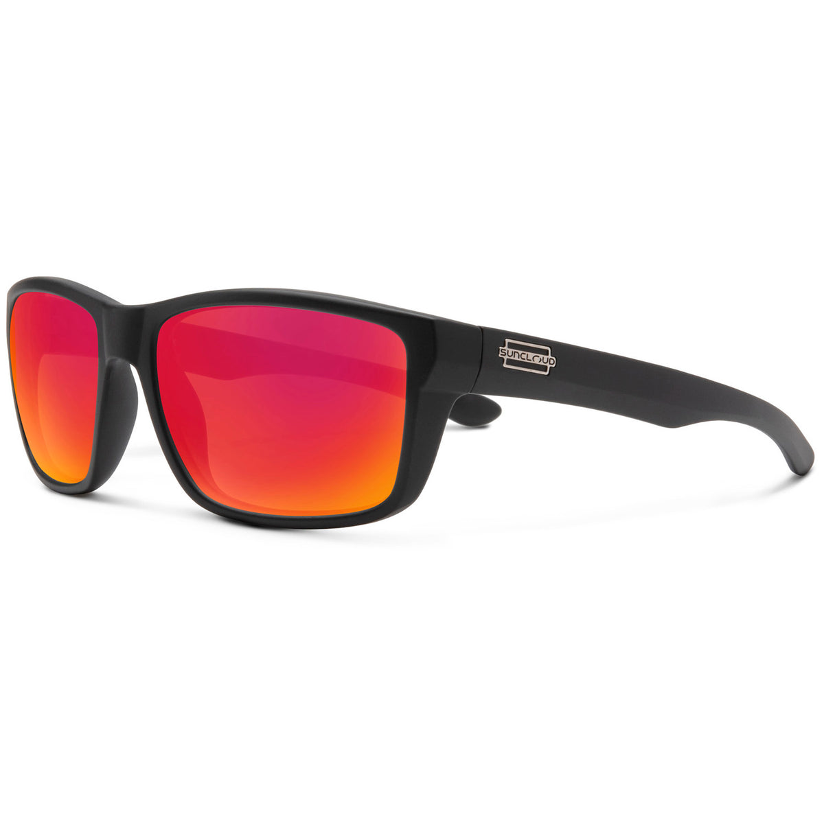 Suncloud Mayor Sunglasses Matte Black/Polarized Red Mirror