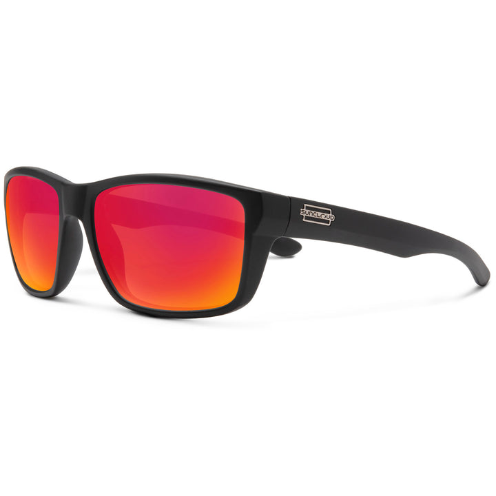 Suncloud Mayor Sunglasses Matte Black/Polarized Red Mirror
