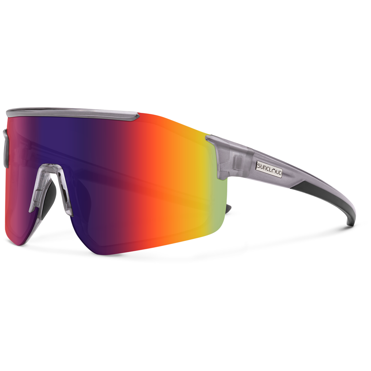 Suncloud Domain Sunglasses Transparent Gray/Polarized Plasma Mirror