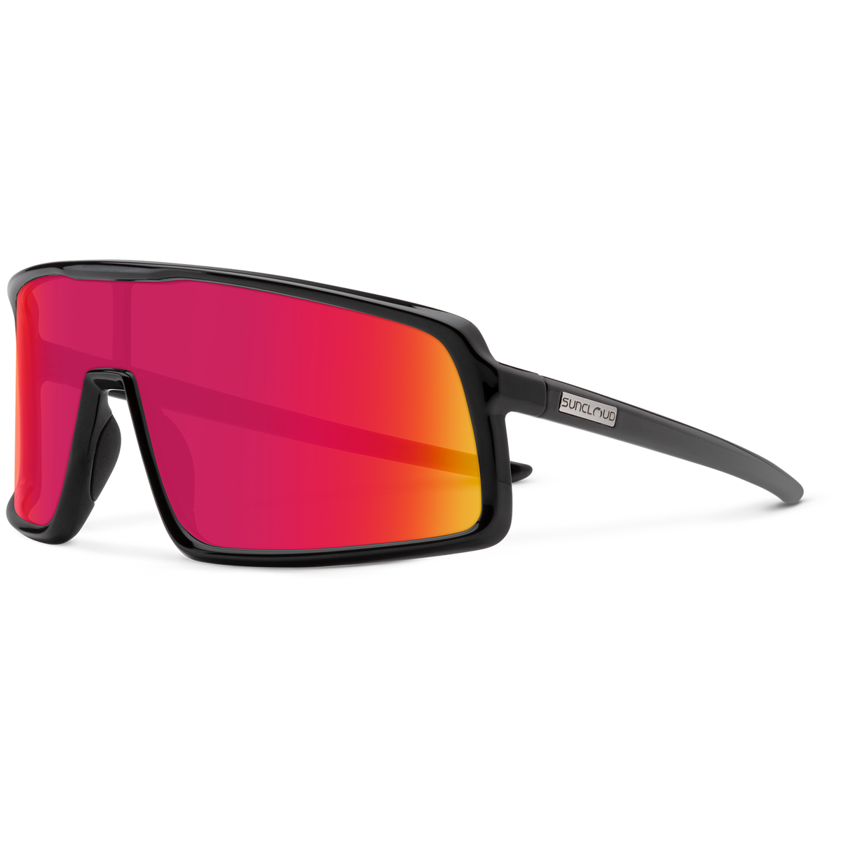 Suncloud Upshot Sunglasses Black/Polarized Red Mirror