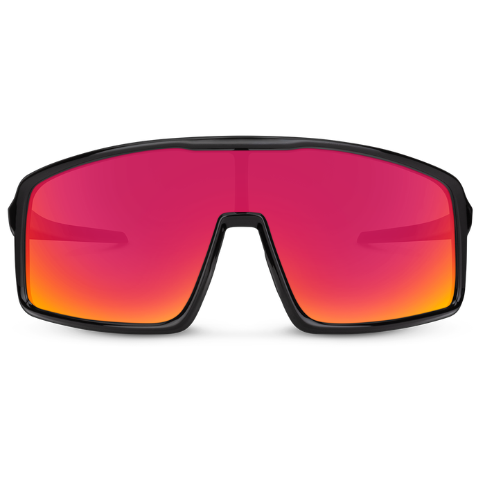 Suncloud Upshot Sunglasses Black/Polarized Red Mirror