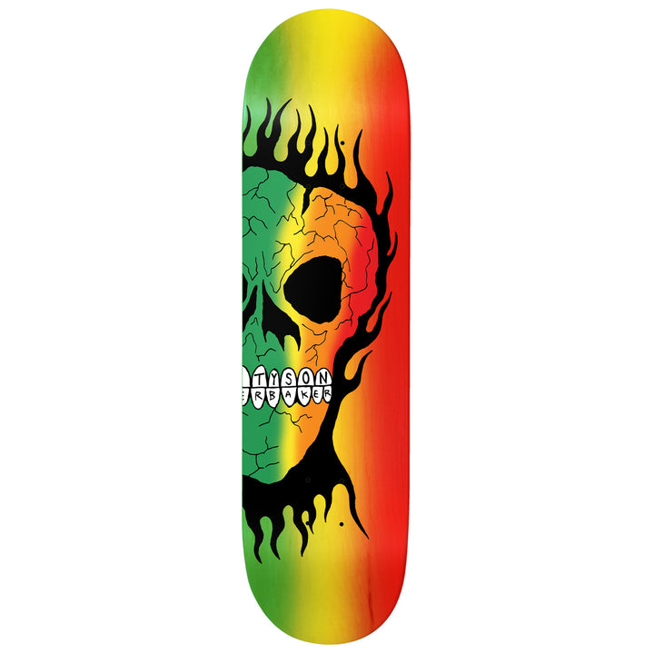 Baker Tyson Rasta Skull 8.25 Skateboard Deck