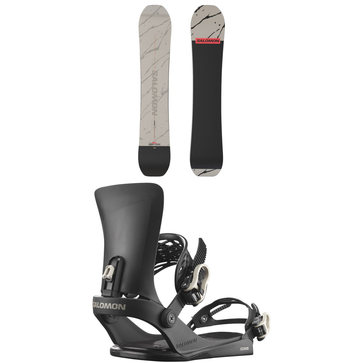 Salomon Overcast Snowboard + EDB X Snowboard Bindings 2026