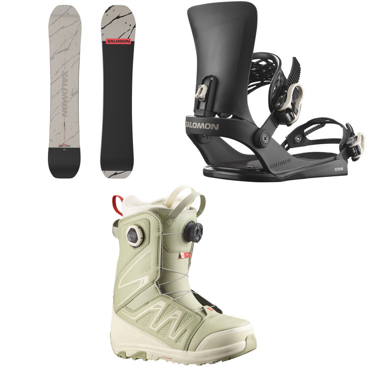 Salomon Overcast Snowboard + EDB X Snowboard Bindings + Ivy BOA SJ Snowboard Boots - Women's 2026