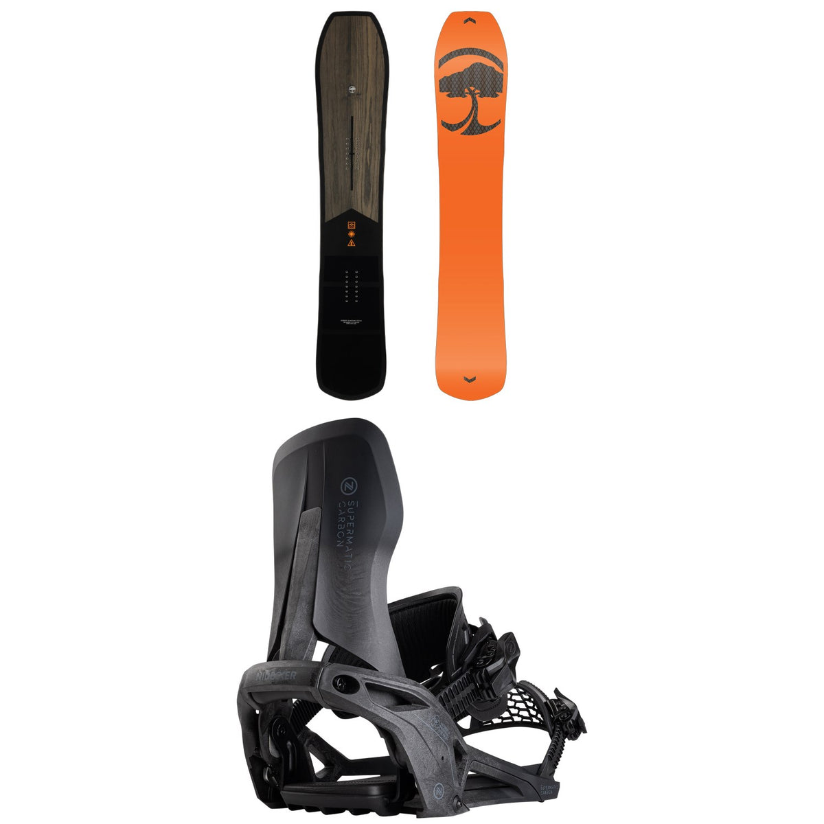 Arbor Carbon Coda Snowboard + Nidecker Supermatic Carbon Snowboard Bindings 2026
