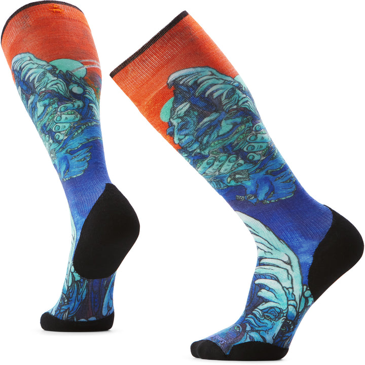 Smartwool Ski Targeted Cushion Winter Haze Print OTC Socks Deep Navy