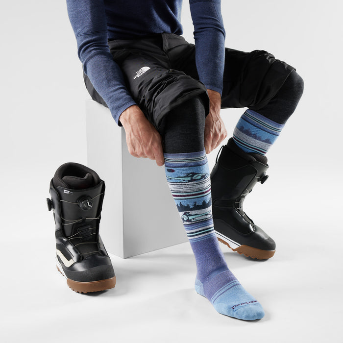 Smartwool Snowboard Full Cushion Snowmobile OTC Socks Nightfall Blue