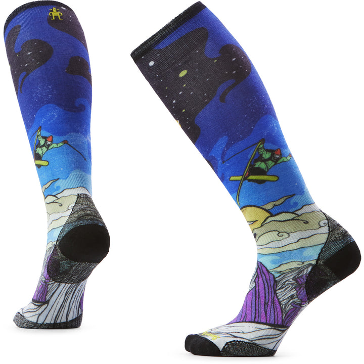 Smartwool Ski Zero Cushion Galactic Ski Print OTC Socks - Women's Deep Navy