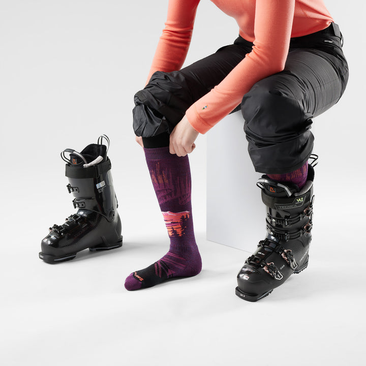Smartwool Ski Full Cushion Alpine Auroras OTC Socks - Women's Purple Iris