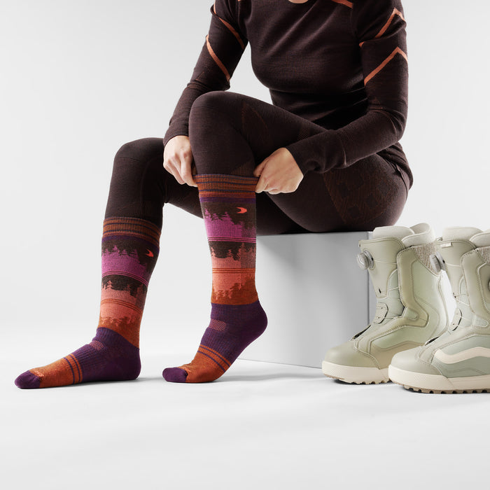 Smartwool Snowboard Full Cushion Twilight Vista OTC Socks - Women's Purple Iris