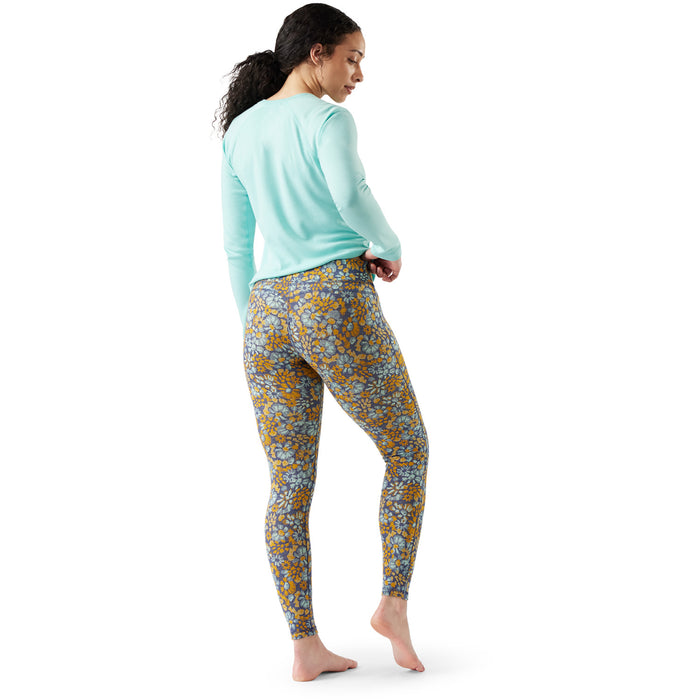 Smartwool Classic Thermal Merino Base Layer Bottoms - Women's Pacific Blue Floral