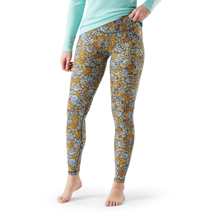 Smartwool Classic Thermal Merino Base Layer Bottoms - Women's Pacific Blue Floral