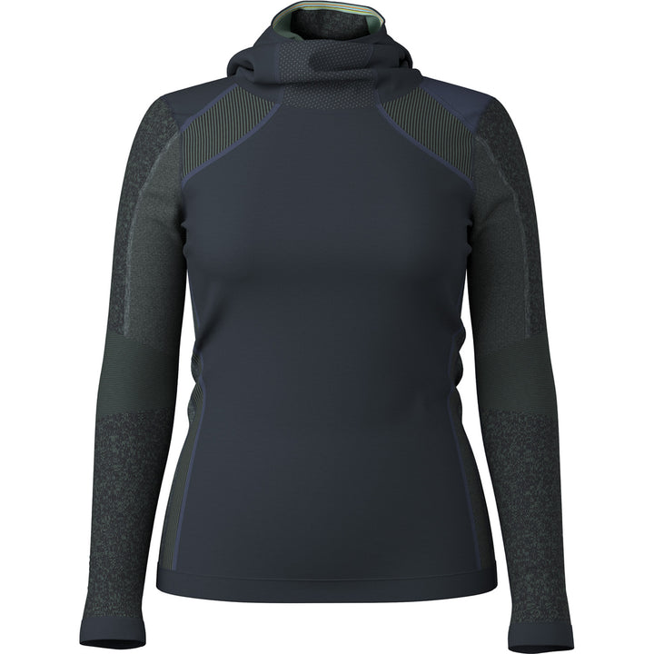 Smartwool Intraknit Thermal Merino Base Layer Hoodie - Women's Deep Navy/Arctic Green
