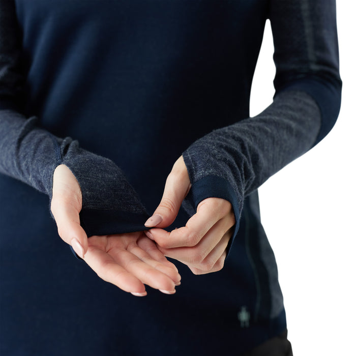Smartwool Intraknit Thermal Merino Base Layer Hoodie - Women's Deep Navy/Arctic Green