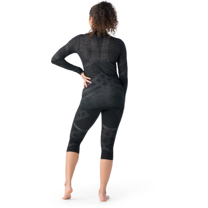 Smartwool Intraknit Thermal Merino Base Layer 3/4 Bottom - Women's Black/White