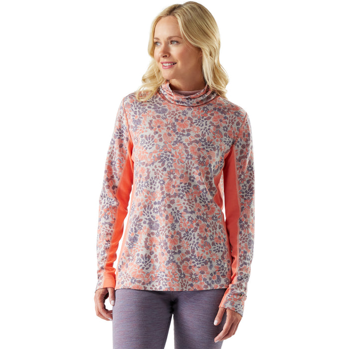 Smartwool Classic Thermal Merino Mock Neck Top - Women's Coral Reef Floral