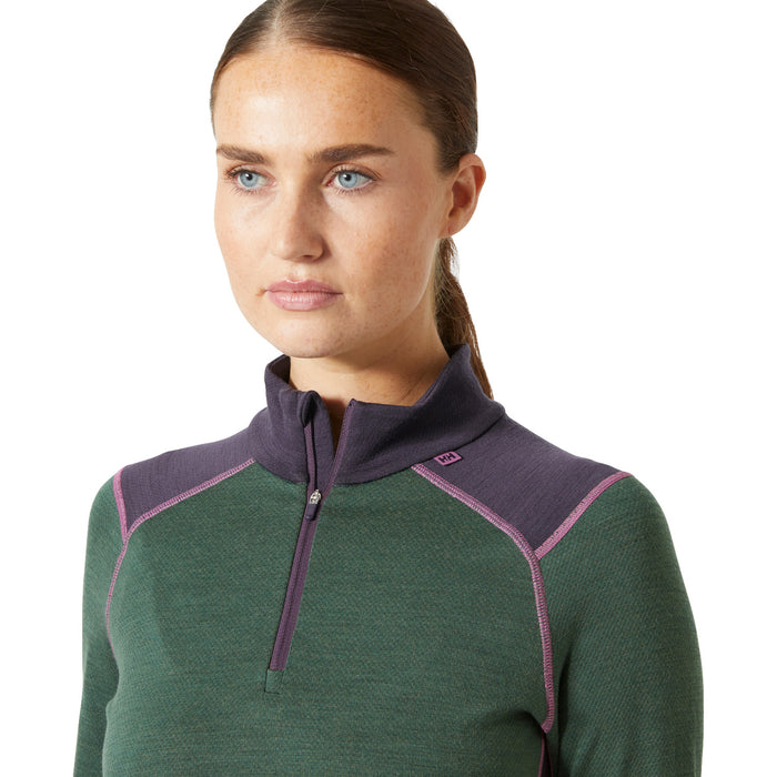 Helly Hansen Lifa Merino Midweight 1/2 Zip Baselayer Top - Women's Jungle Green