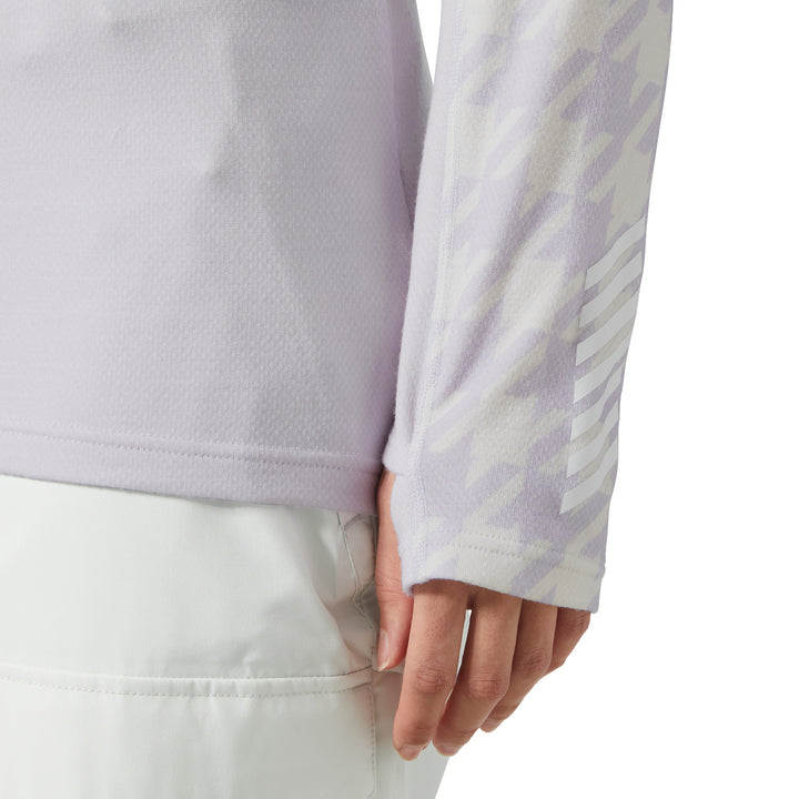 Helly Hansen Lifa Merino Midweight Block Hoodie - Women's Light Purple Houndstooth AOP