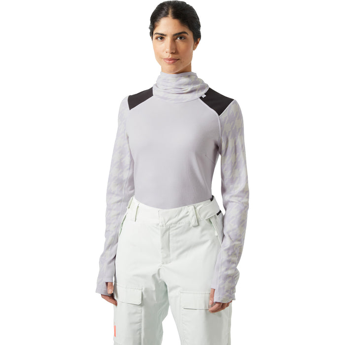 Helly Hansen Lifa Merino Midweight Block Hoodie - Women's Light Purple Houndstooth AOP