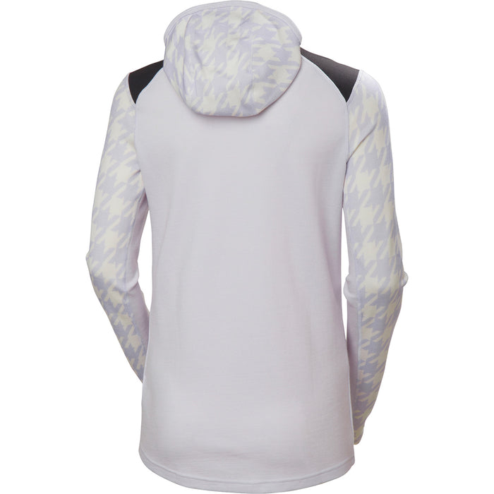 Helly Hansen Lifa Merino Midweight Block Hoodie - Women's Light Purple Houndstooth AOP