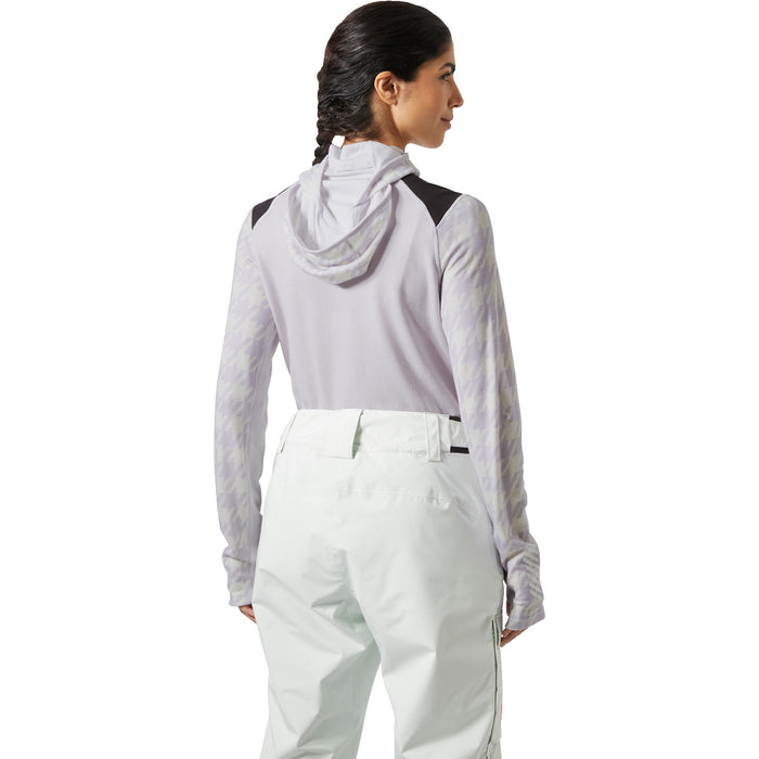 Helly Hansen Lifa Merino Midweight Block Hoodie - Women's Light Purple Houndstooth AOP