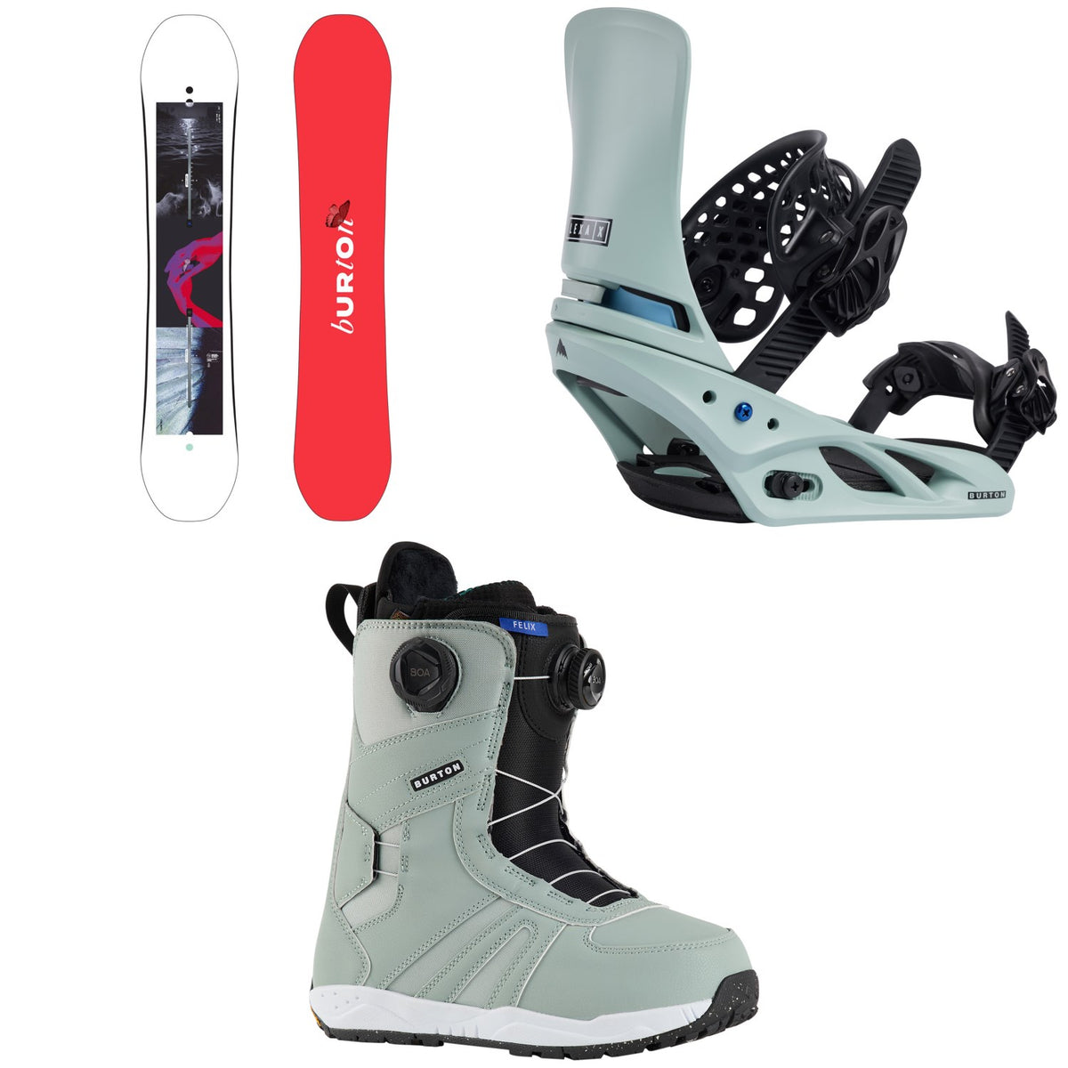 Burton Talent Scout Snowboard + Lexa X Snowboard Bindings + Felix Boa Snowboard Boots - Women's 2025