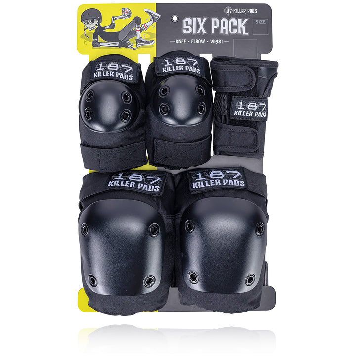 187 Six Pack Skateboard Pad Set Black